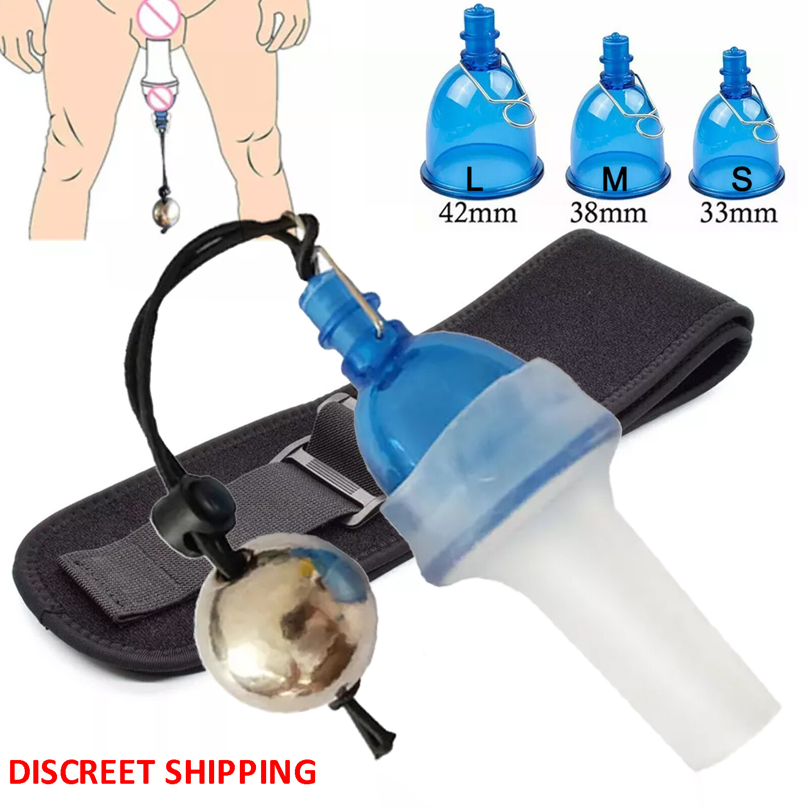 Male Extender Penis Stretcher Enlargement Vacuum Cup Enhancement Hanger Supply