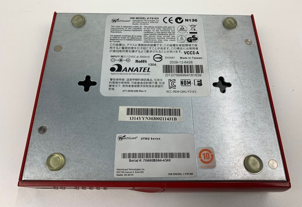 WatchGuard Firebox XTM 25 FS1E5 Firewall w/ AC Adapter
