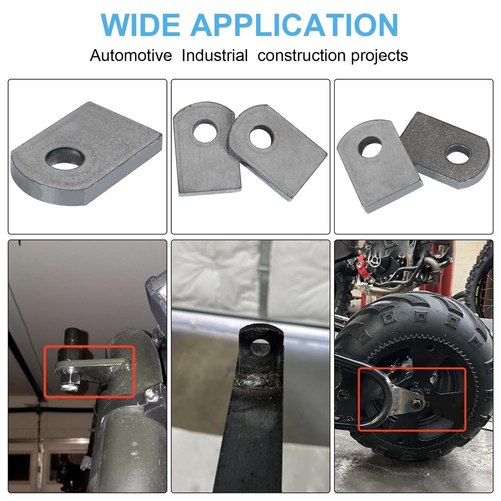 Weld on Tabs, Steel Shock Basic Tab, Flat Mount-Small 3/16" Thick