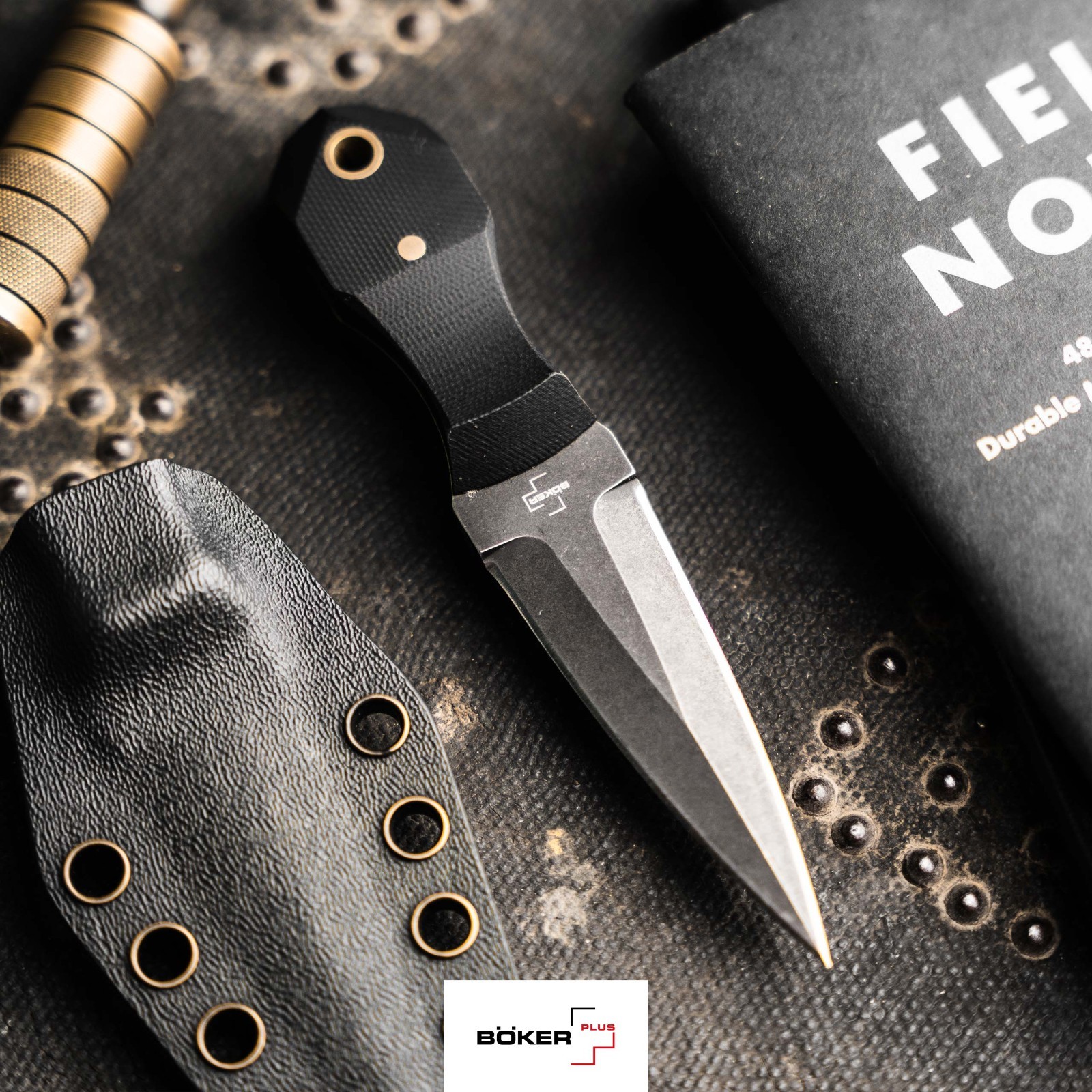 BOKER PLUS® Pocket Rocket Tactical EDC Knife 5.08" D2 Blade G10 Full-Tang Black