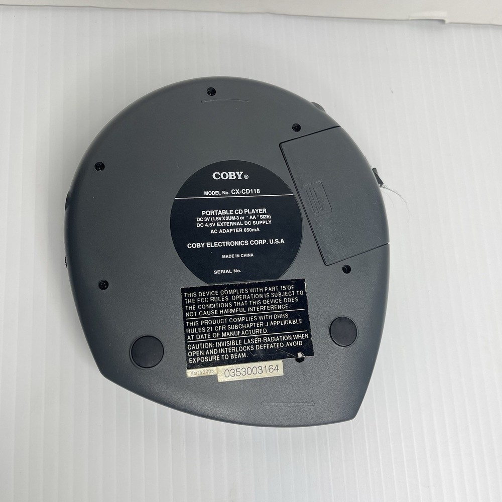 Coby CX-CD118 Dynamic Bass Boost System Digital Audio Portable CD Player