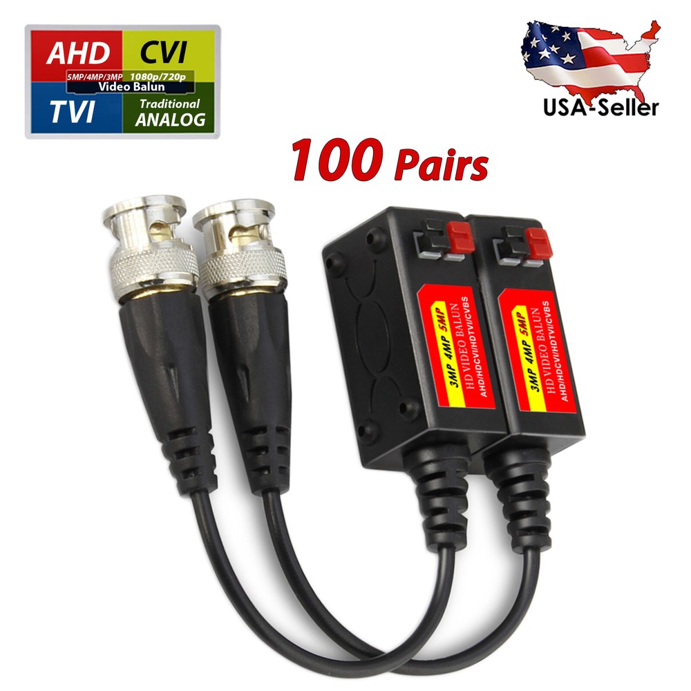 100 Pairs Split Joint Tool Less CCTV Passive Video Balun UTP for Cat5 Cat6 Cable