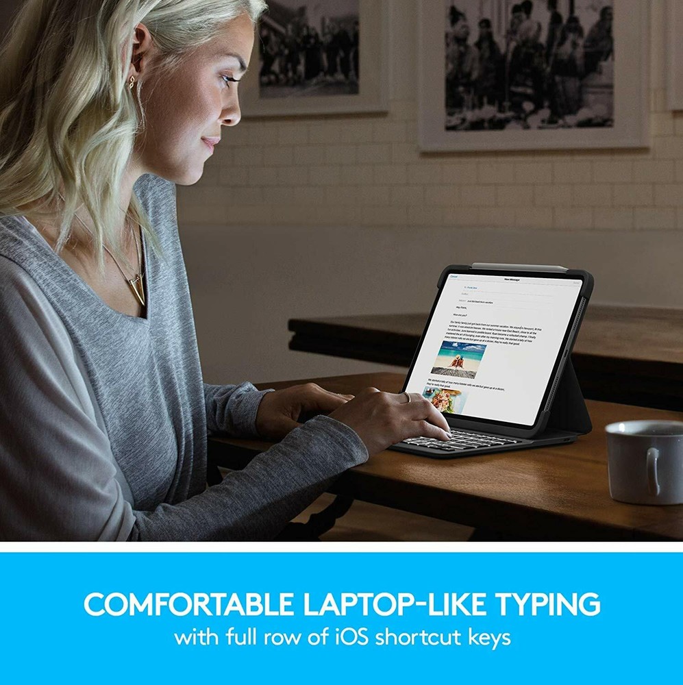 Logitech Slim Folio Backlit Bluetooth Keyboard Case for iPad Air 3rd Generation