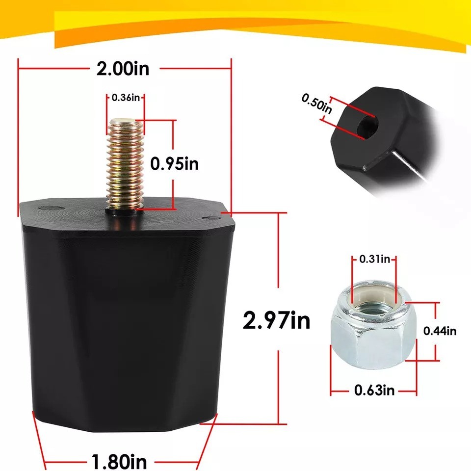 9.9136G Universal Bump Stop Set 2” Tall Suspensions for Overload/ Leaf Spring