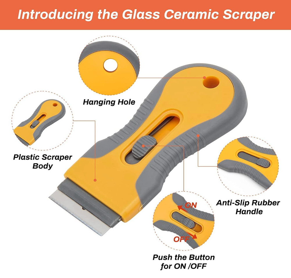 Razor Scraper Tools with 20 Blades Multipurpose Removal Two Tone Cleaning Tools