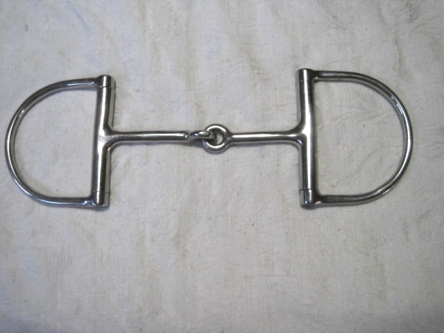 Dee Ring Jointed Snaffle Bit. 5'' Big Dee Rings Stainless Steel