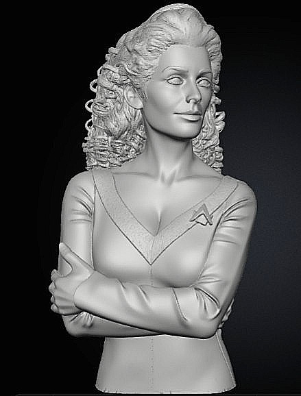Deanna Troi bust replica Resin Print , 6" tall Solid, Star Trek