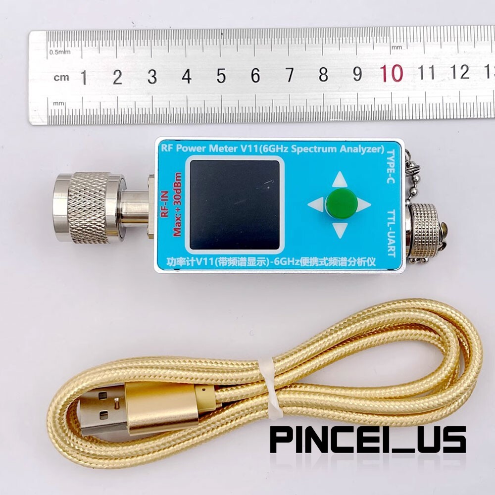 2-in-1 N-type RF Power Meter V11 & 6GHz Spectrum Analyzer (Unit + Type-C Cable)