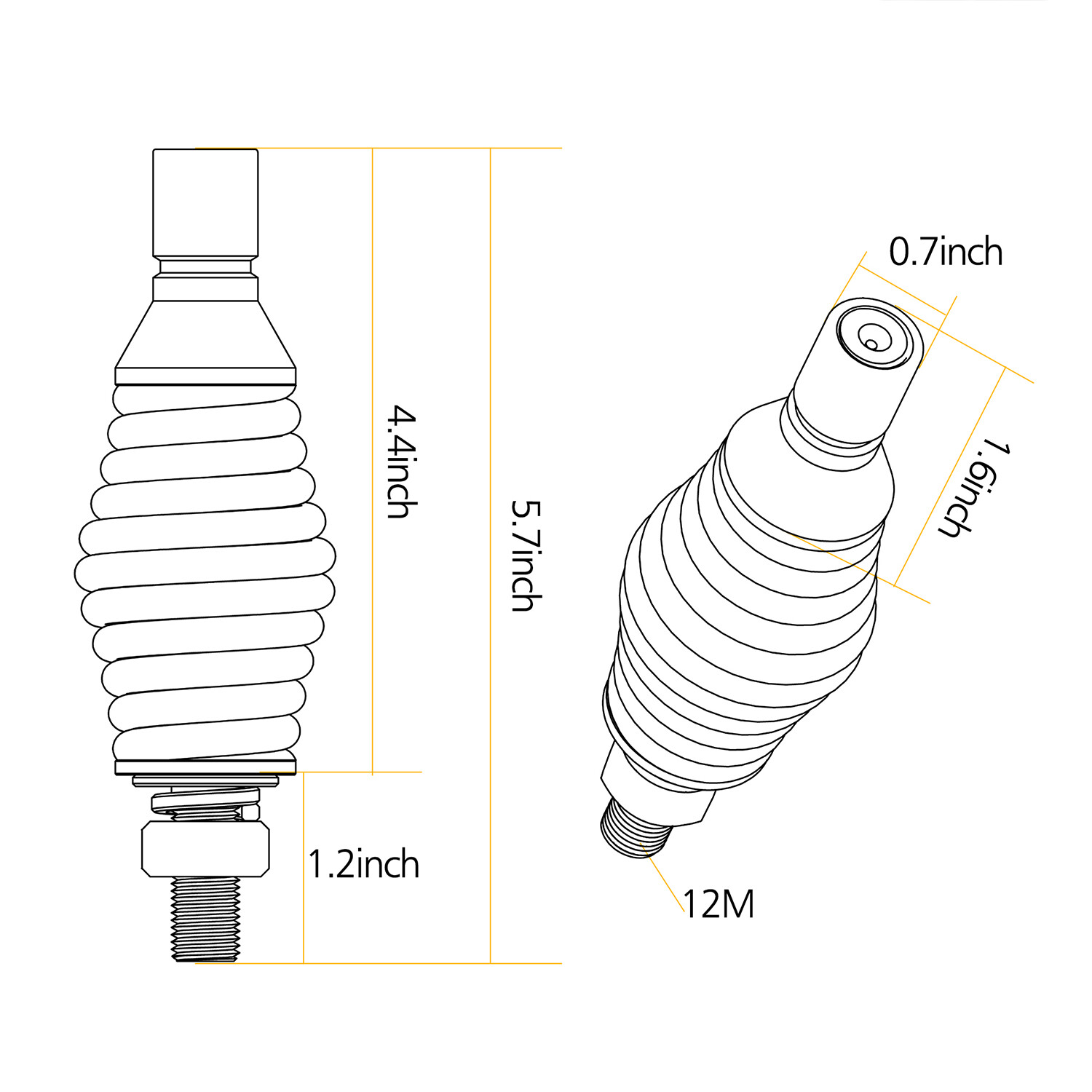 RGB LED Whip Light UTV Spring Mounting Bracket Antenna For Can-Am X3 Polaris RZR