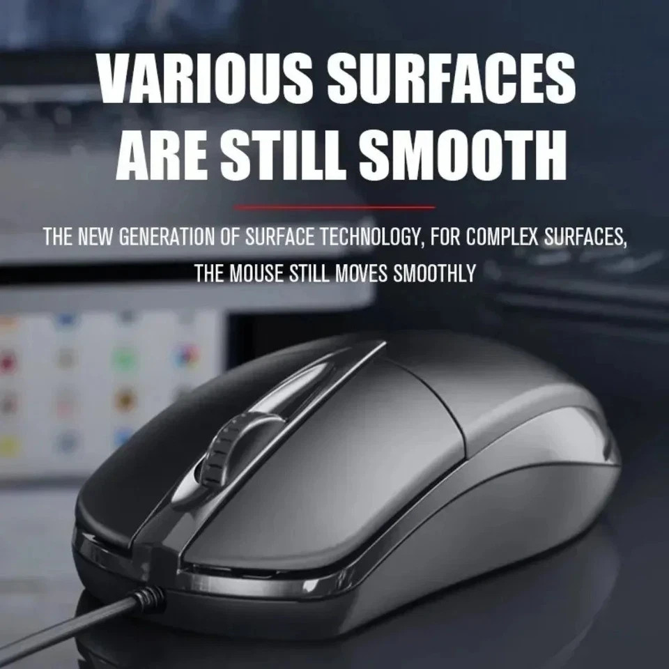 USB 2.0 Optical Wired Scroll Wheel Mouse PC Laptop Notebook Desktop Black Mice*