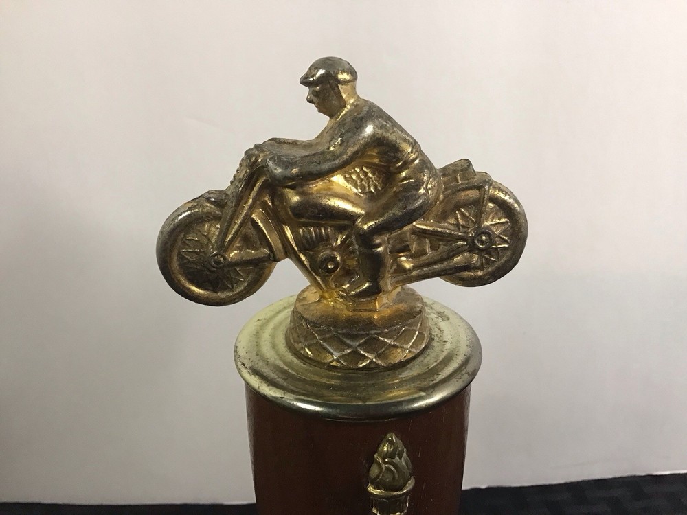 Vintage motorcycle racing trophy