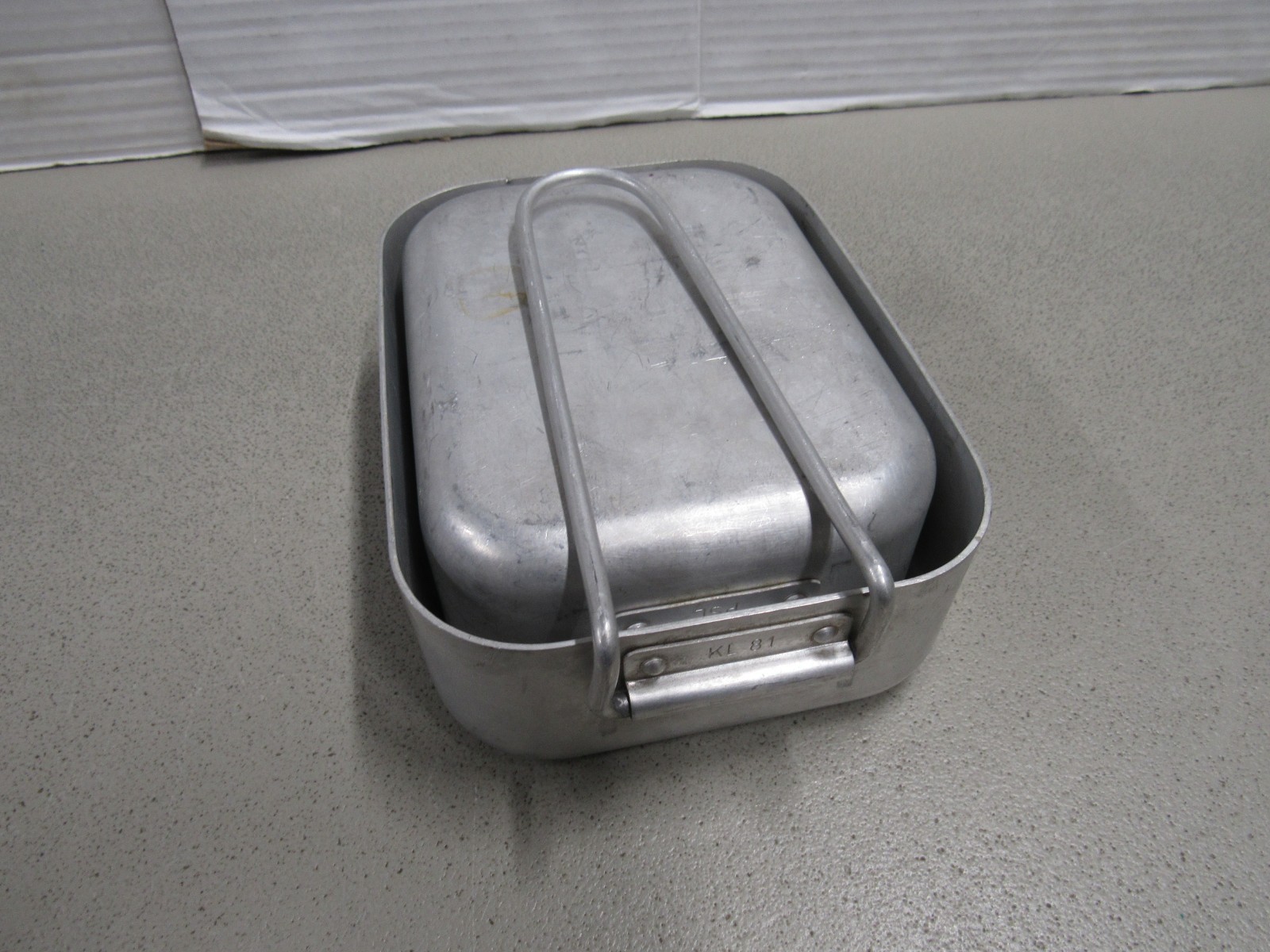 1981 Dutch Military Mess Kit Cooking Set 2 Piece Aluminum Pans Marked KL 81