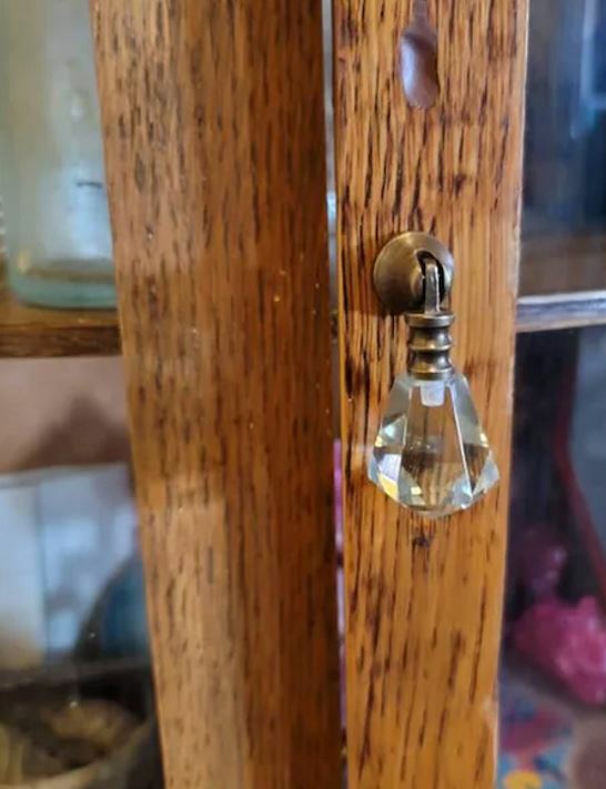 Antique Clear Glass Brass Threaded Brass Ferrule Cabinet Drawer Knobs Pull screw