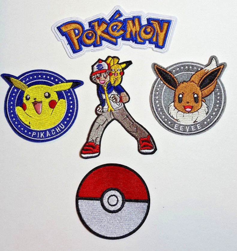 Pokemon Embroidered Patch Collection- 5 Different- Your Choice & Sets