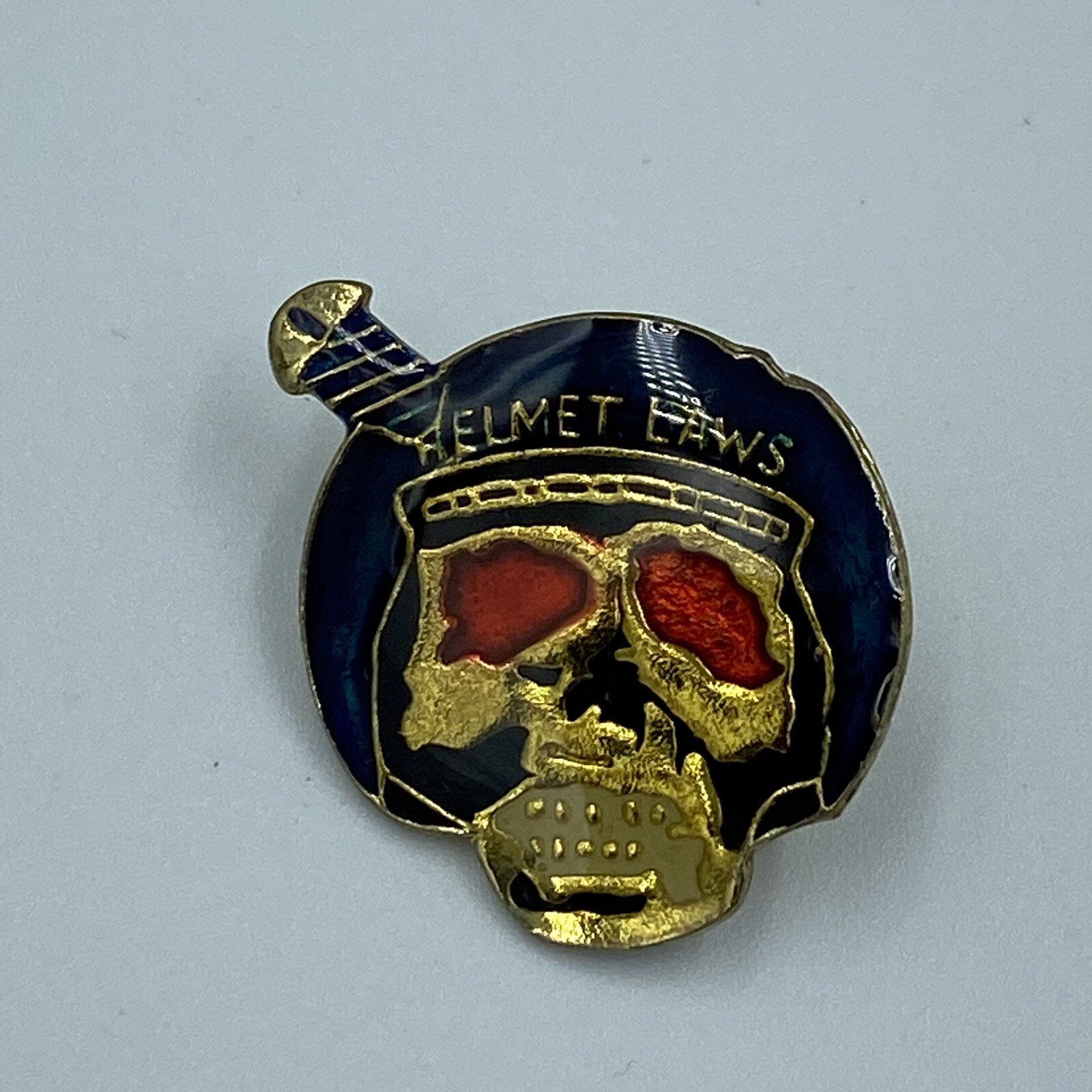 Vintage Screw Helmet Laws Enamel Pin Motorcycle