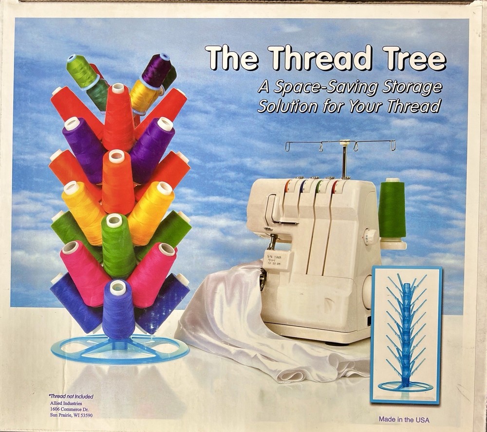 Thread Tree Holds 32 Cones/Spools Sewing Serger Space Saving Storage Portable