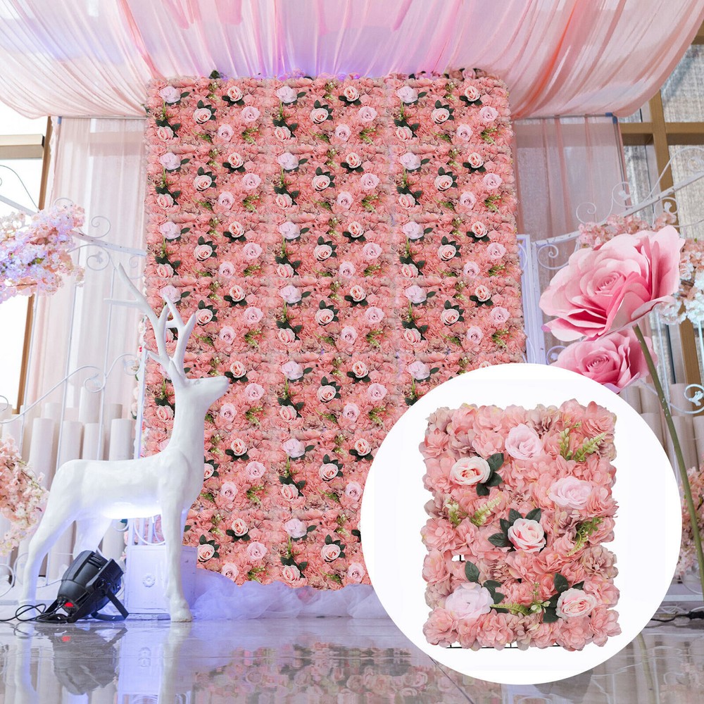 12 Pcs Flower Wall Panel, Artificial Flower Backdrop, Flower Panels for Backdrop