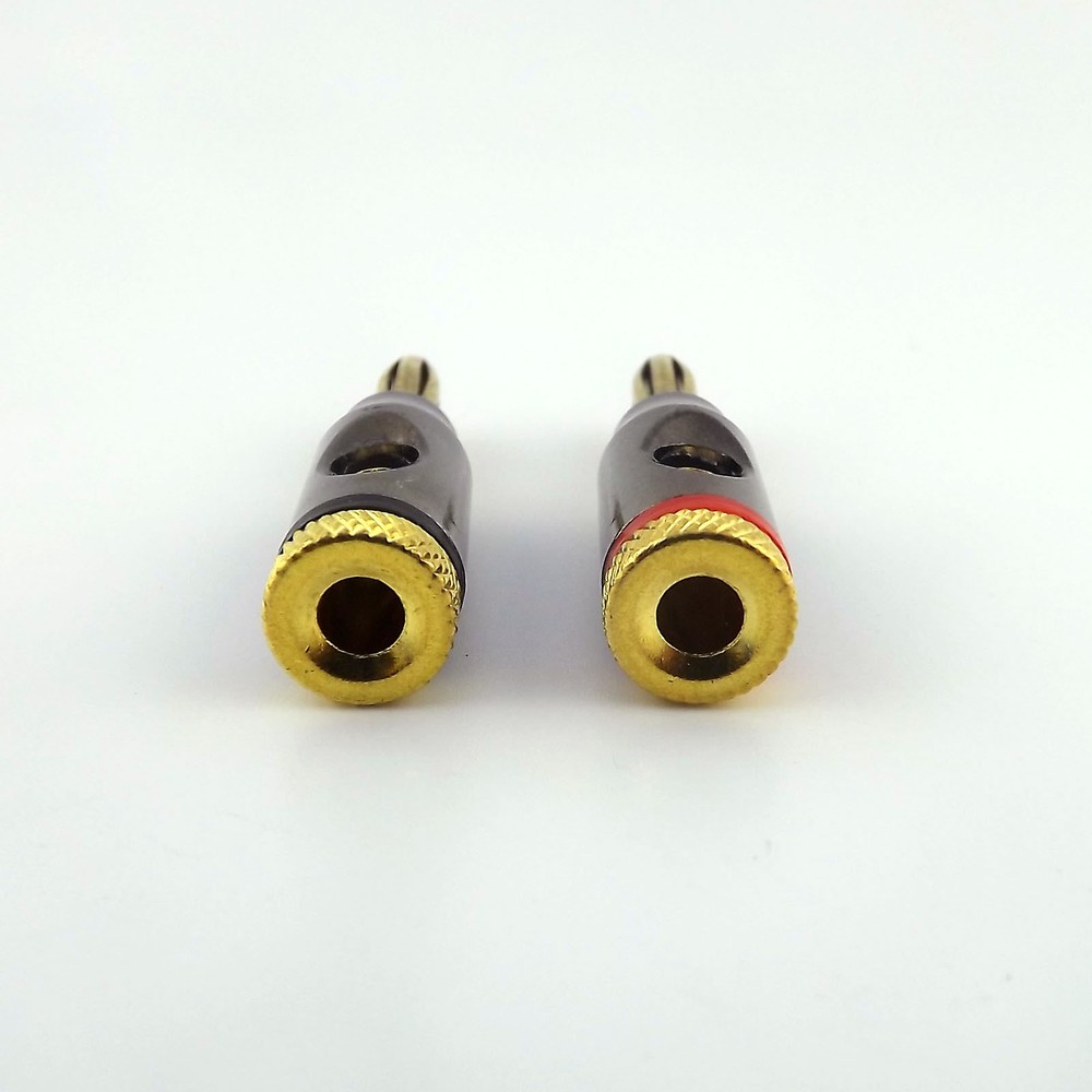 2pcs 4mm Banana Plug Jack Solderless Speaker Connectors Binding Post New