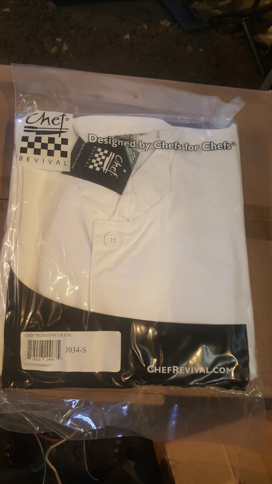 Chef Revival Tech Coat White Small Chef Coat New Free Shipping