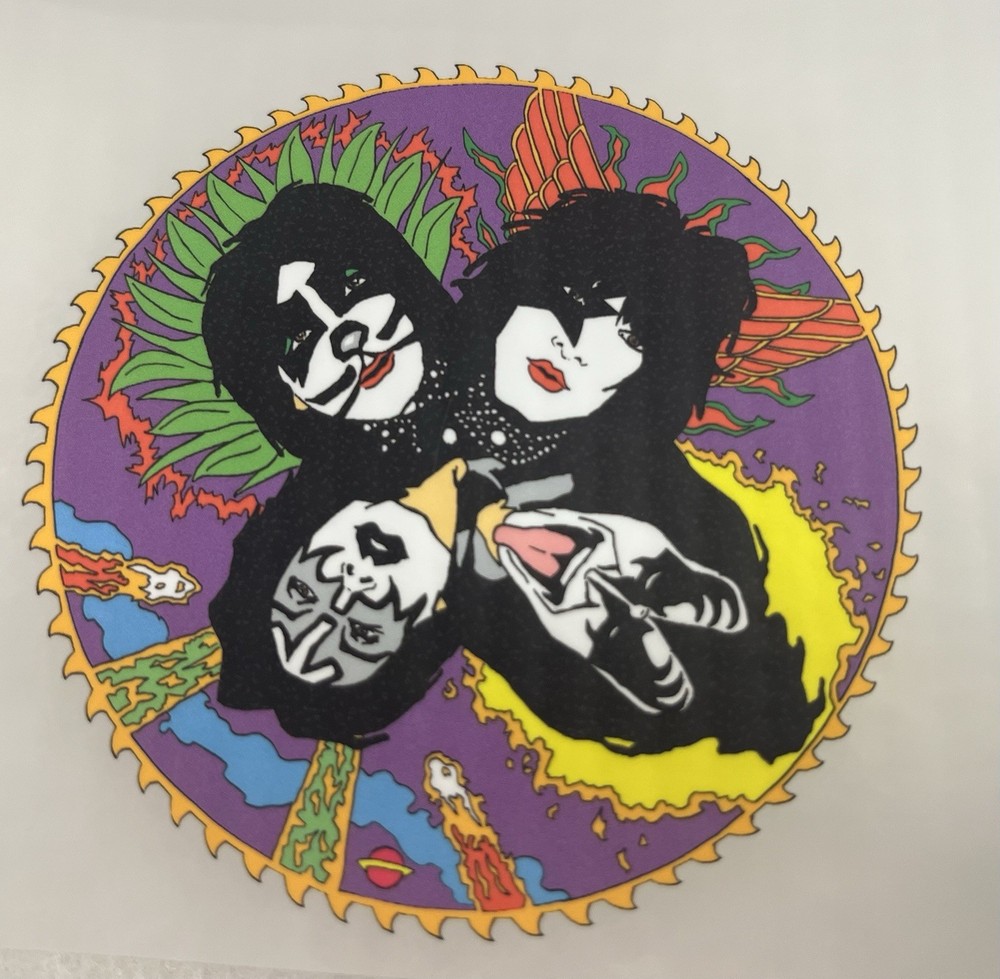KISS Wheel Iron On Transfer for T-Shirt and Other Light Fabrics