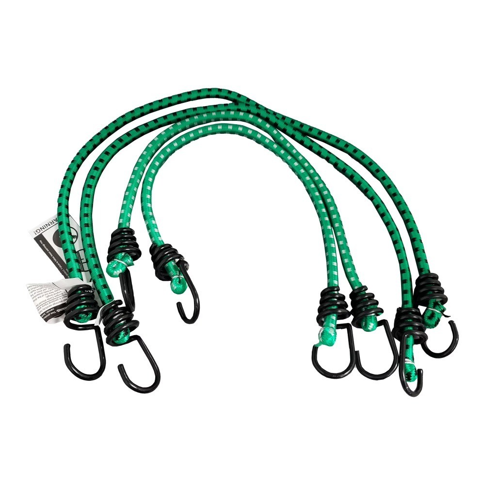 Rubber Bungee Cords Assorted 4 Pack, 2 - 18in and 2 - 24in