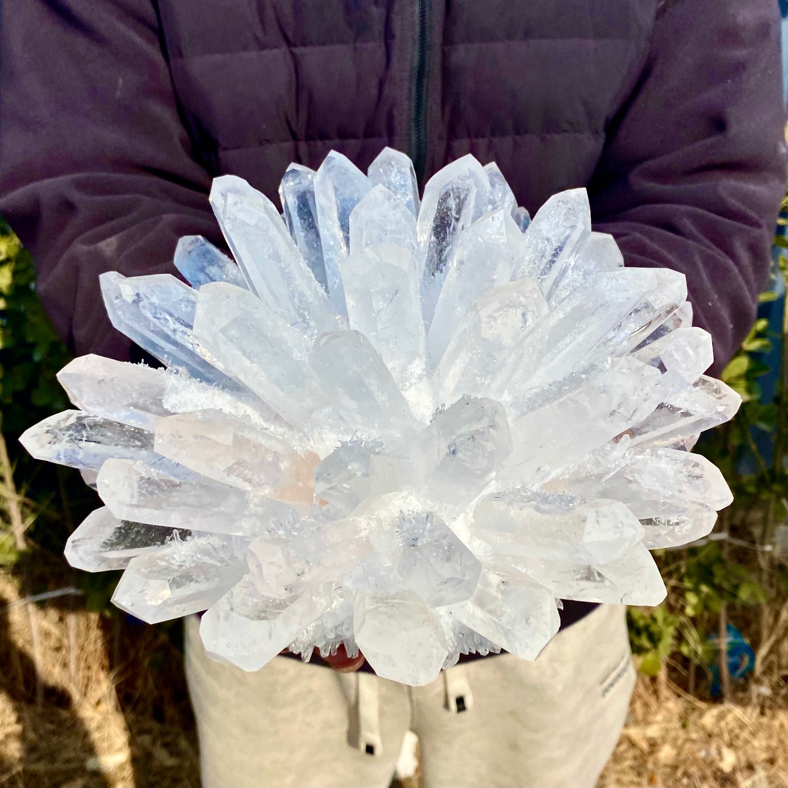 9.98LB New find white phantom crystal quartz cluster mineral specimen healing