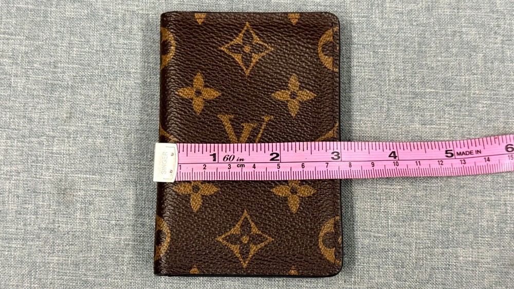LV Louis Vuitton Pocket Organizer Monogram Eclipse Brown