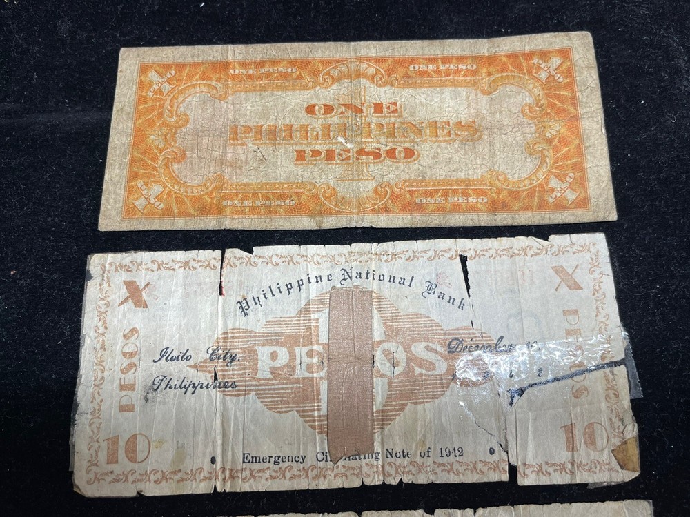 Assorted 3 US Philippines Banknotes Lot Low Grade