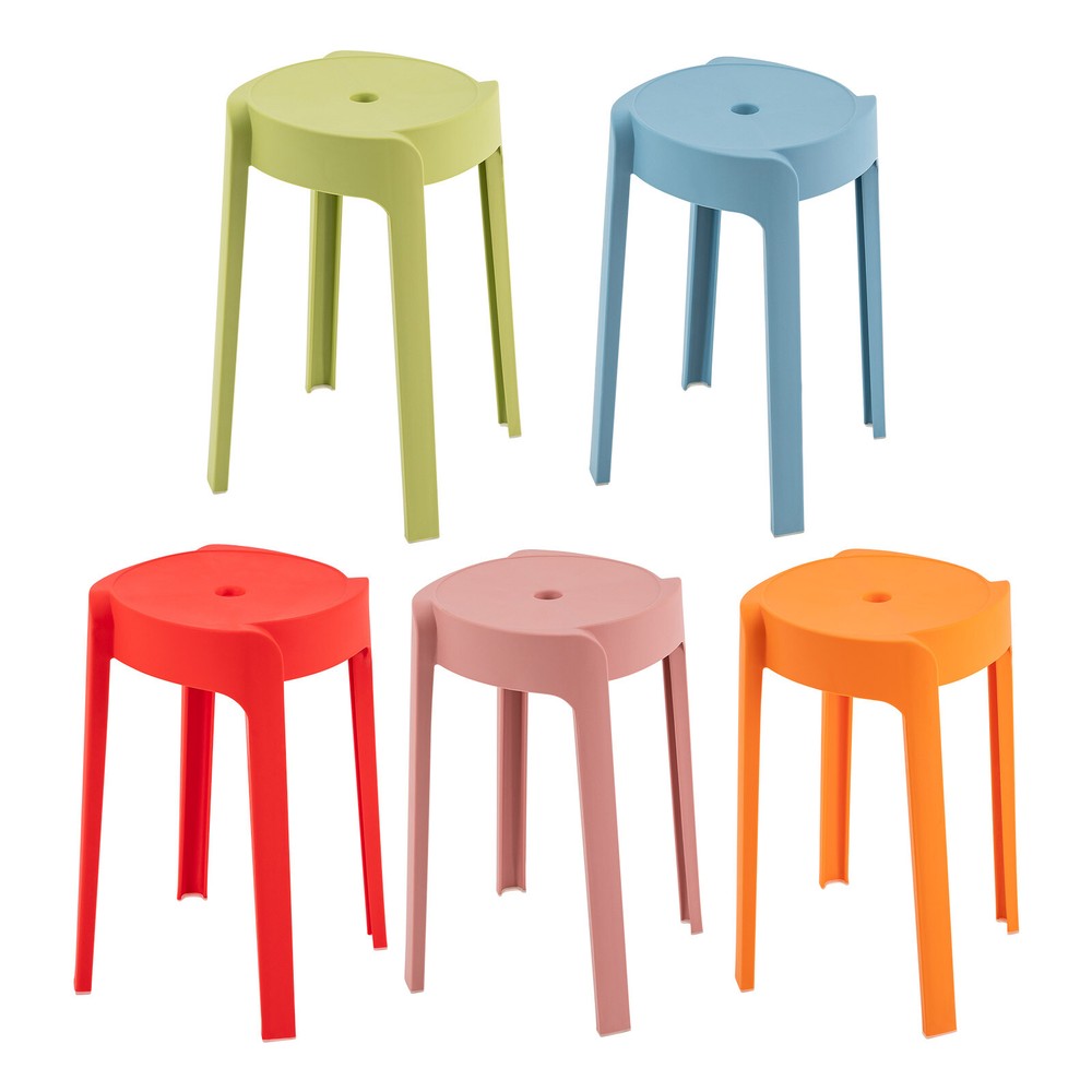 Round Plastic Seat PP Stackable Stool Multicolor Students Chair Windmill Shape