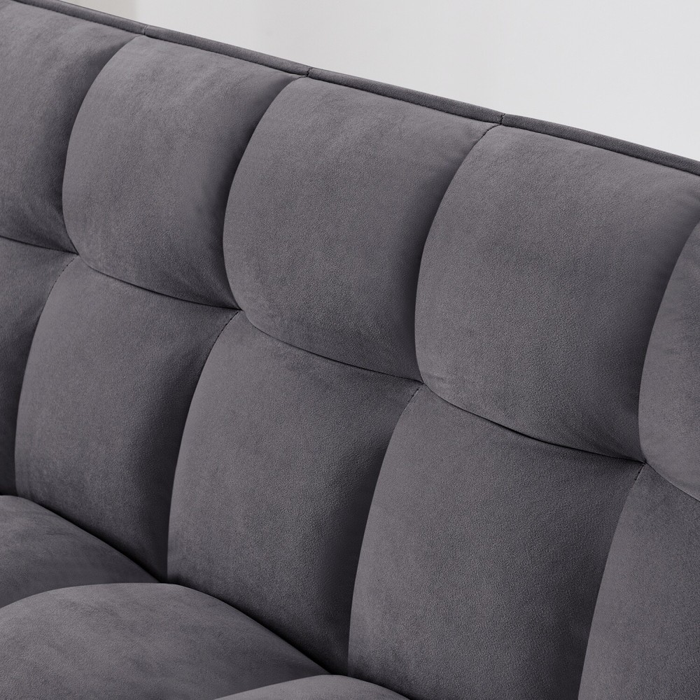 Convertible Sleeper Sofa Bed Loveseat 2 Seater Sofa w/ Pull Out Bed & 2 Pillows