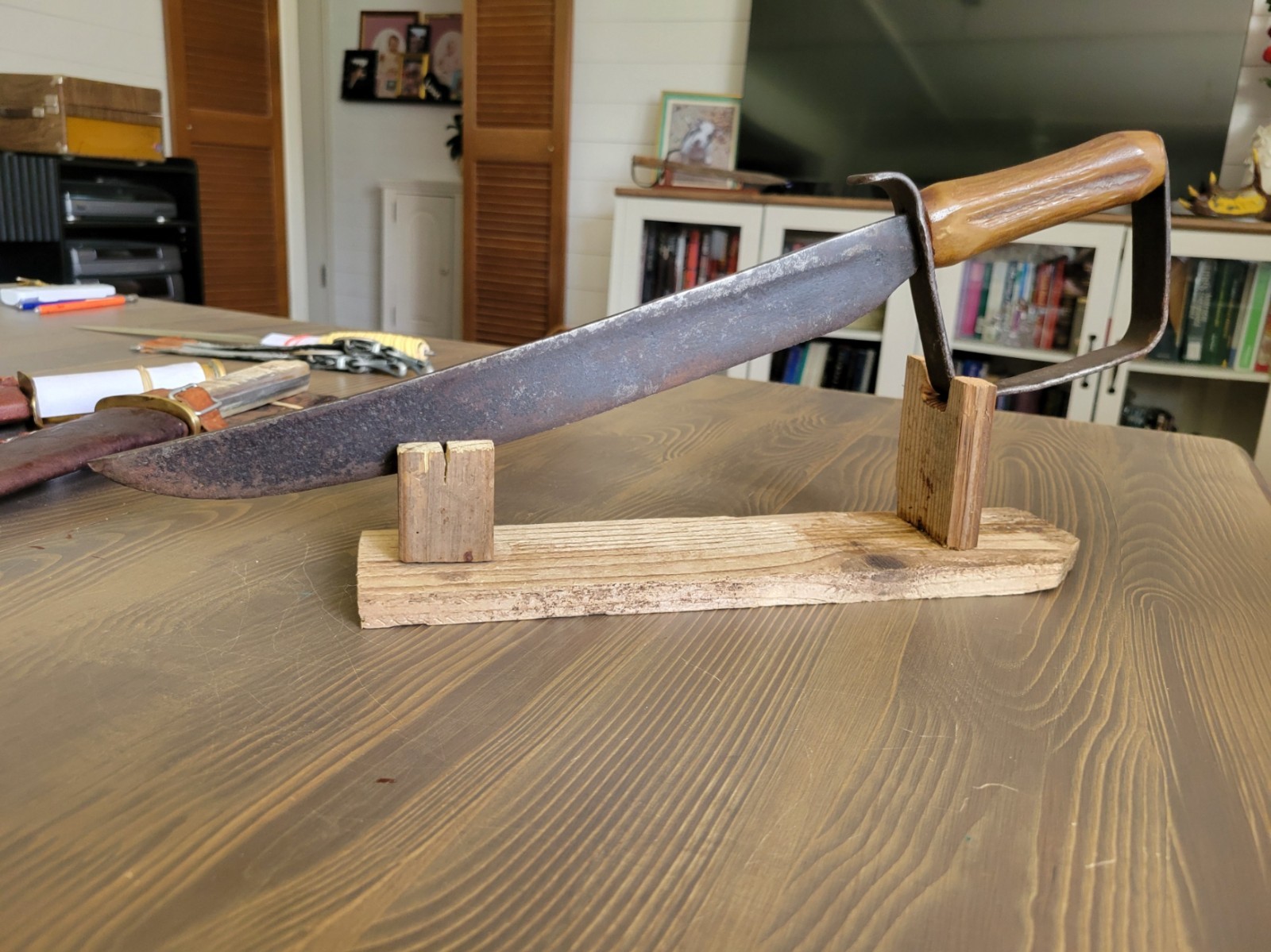 Civil War Confederate Field Made D-Guard Bowie Knife, Used