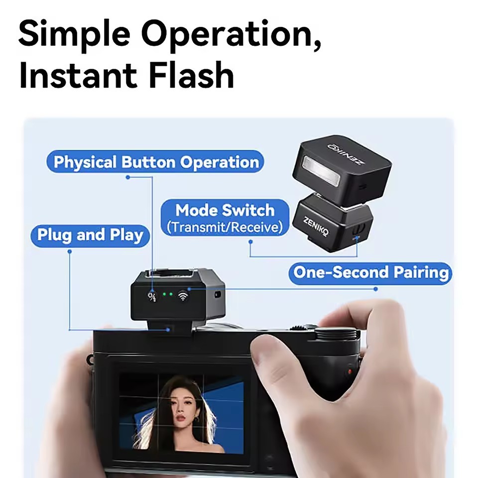 ZENIKO T1 2.4G Wireless Mini Flash Trigger Universal Hot Shoe Camera Transmitter