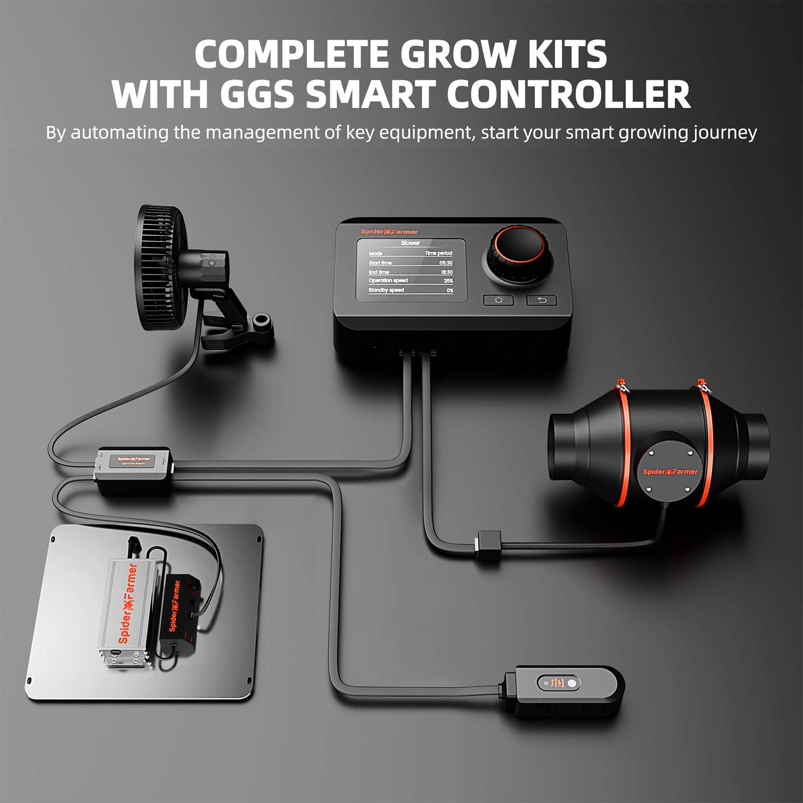 Spider Farmer Smart Grow Tent Kit w/SF1000EVO LED 2x2ft Grow Tent W/GGS Wifi