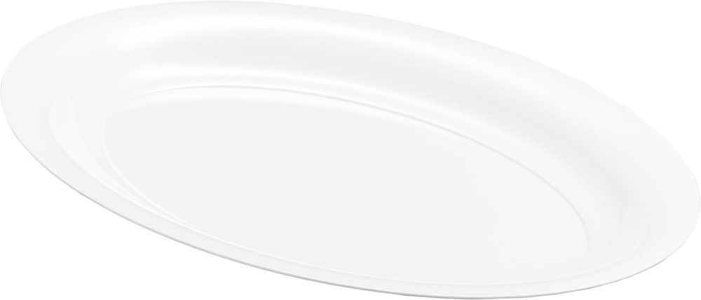 PLASTICPRO Plastic Oval Serving Trays - Platters 11 Large, White