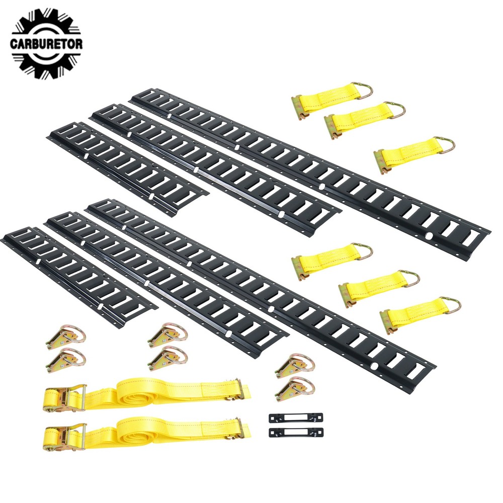 22 Pcs Mixed Size 2ft 3ft 4ft Black E Track Rails Complete Kit With Hardware