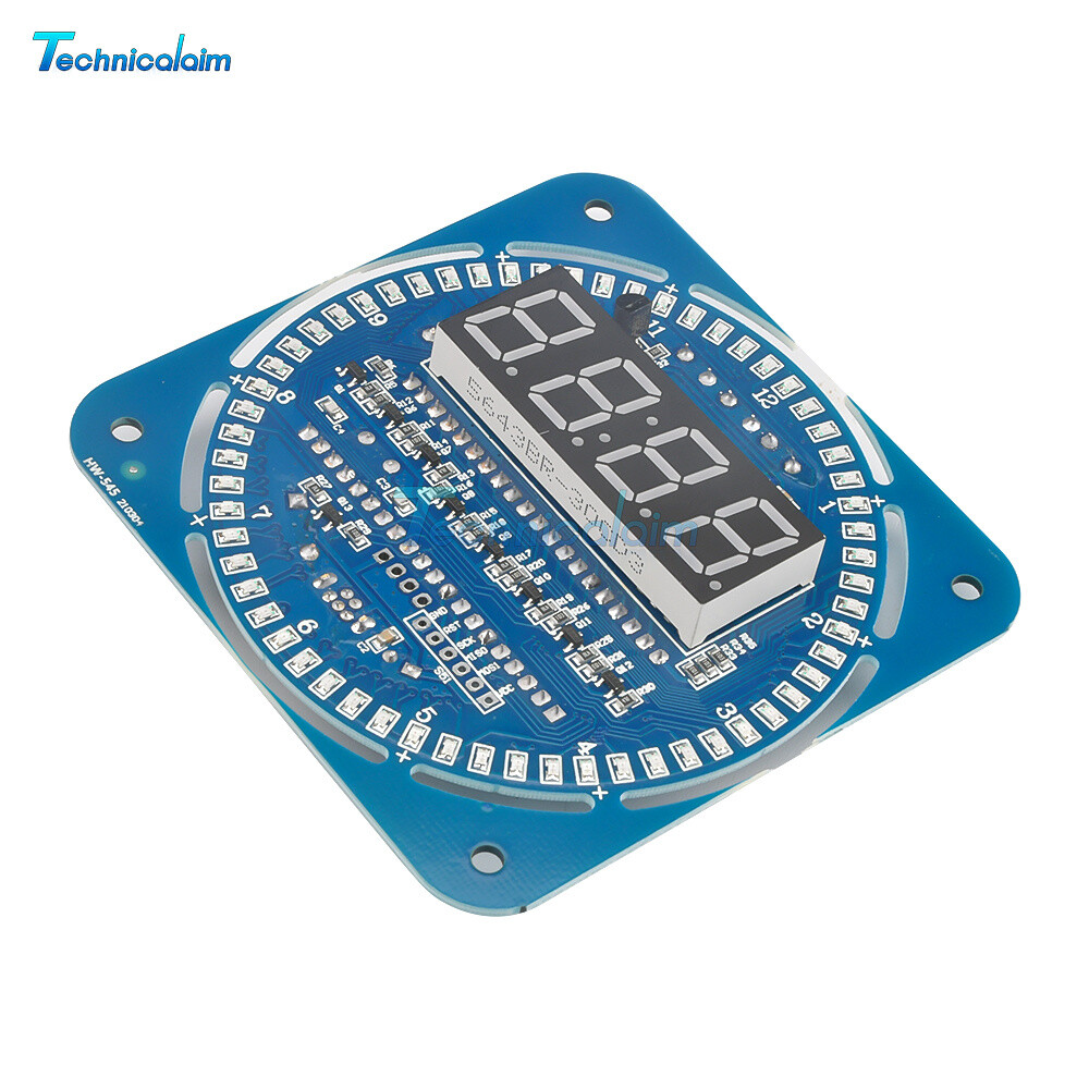 Assembled DS1302 Rotating LED Electronic 5V Digital Clock 51 SCM Learning Board