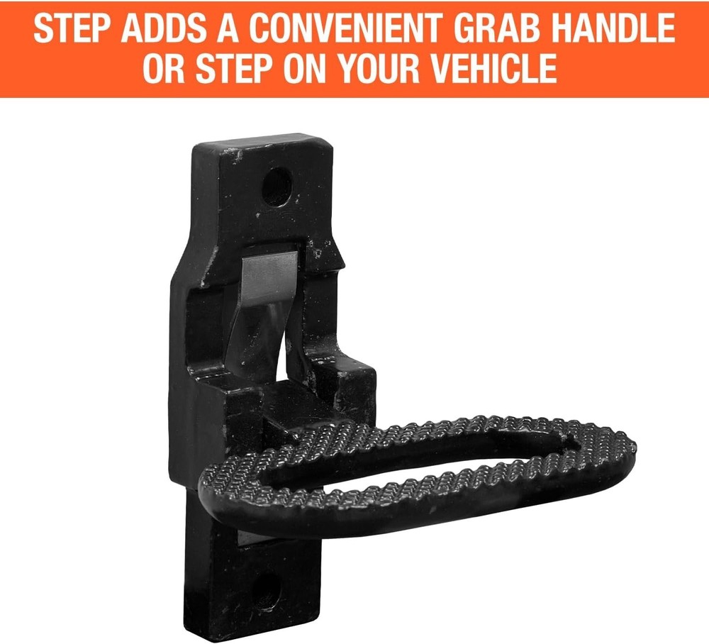 Heavy-Duty Black E-Coat Folding Step & Safety Handle - Ideal for RVs & Trailers