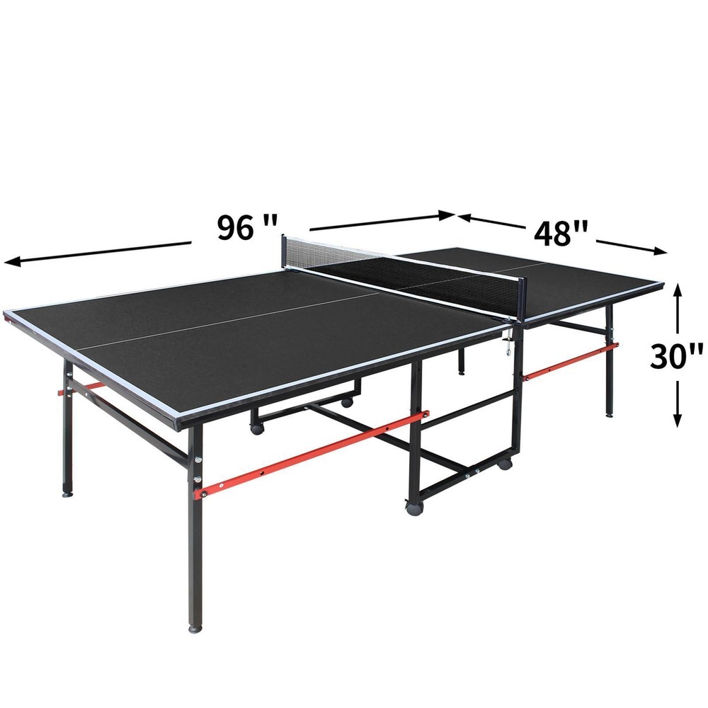 Portable 8ft Foldable Table Set with Net, Paddles & Balls - Sturdy