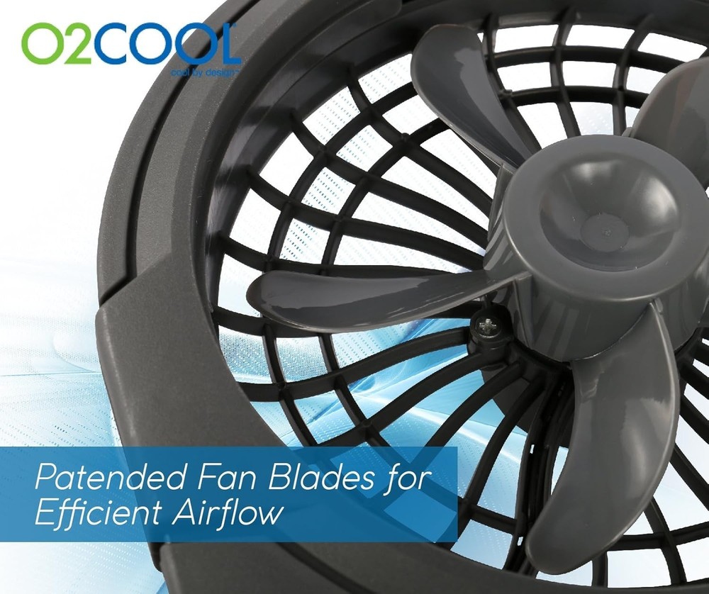 O2COOL 5-inch Battery-Powered Clip Fan Adjustable Rotating Function 4 AA Battery