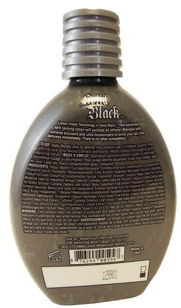 Millennium Tanning SOLID BLACK 100X Bronzer Dark Tanning Bed Lotion -13.5 oz