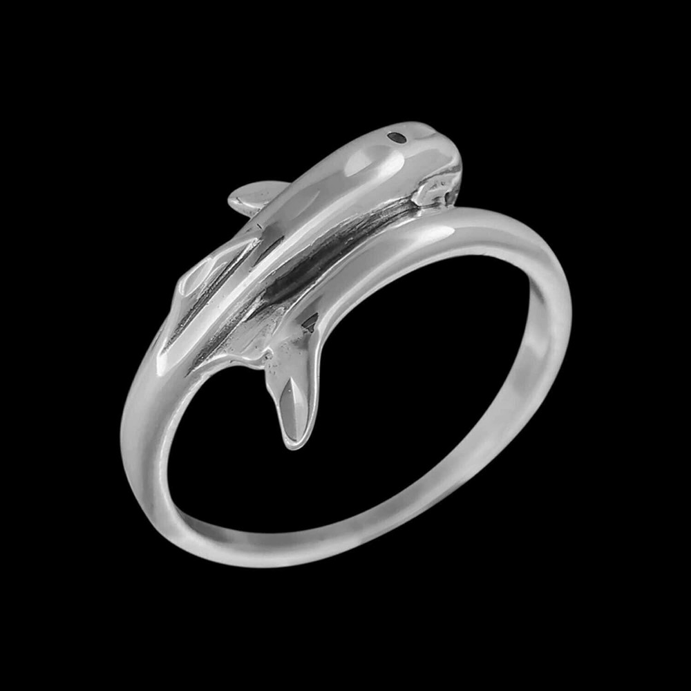 SIze 7 - Diamond Cut Wrapped Dolphin Ring