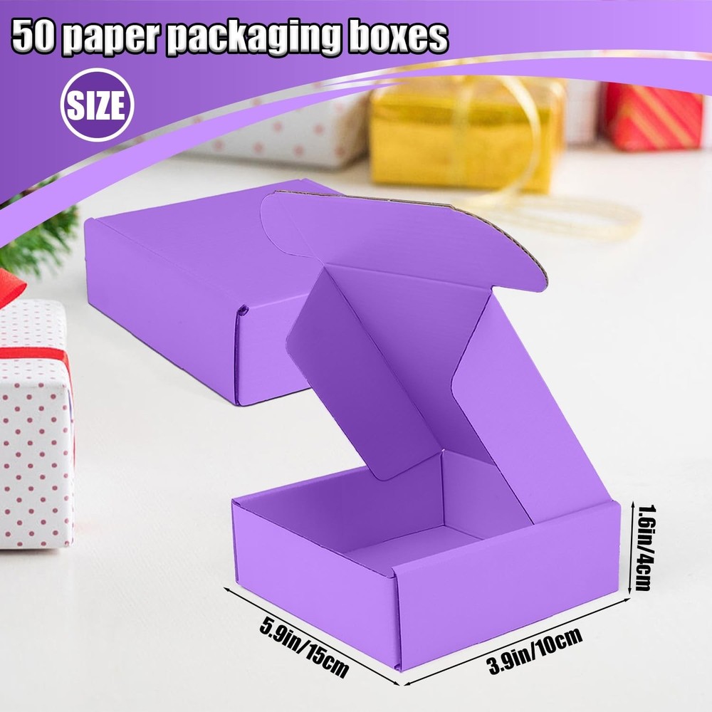 Small Shipping Boxes, 50 Pack Cardboard Box Corrugated Mailer Boxes Small Cor...