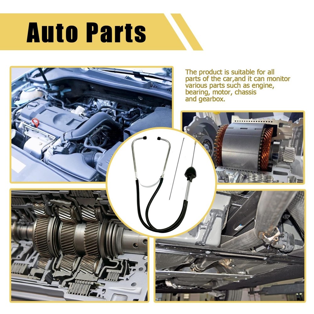 Mechanic Stethoscope, Automotive Engine Diagnostic Sensitive Hearing Tool, Ca...