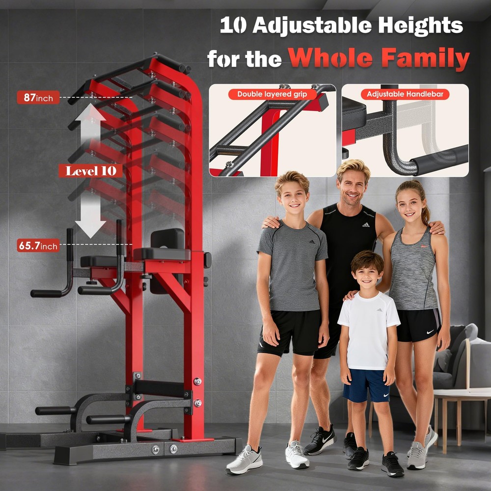 Pull Up Bar Power Tower Adjustable Heavy Duty