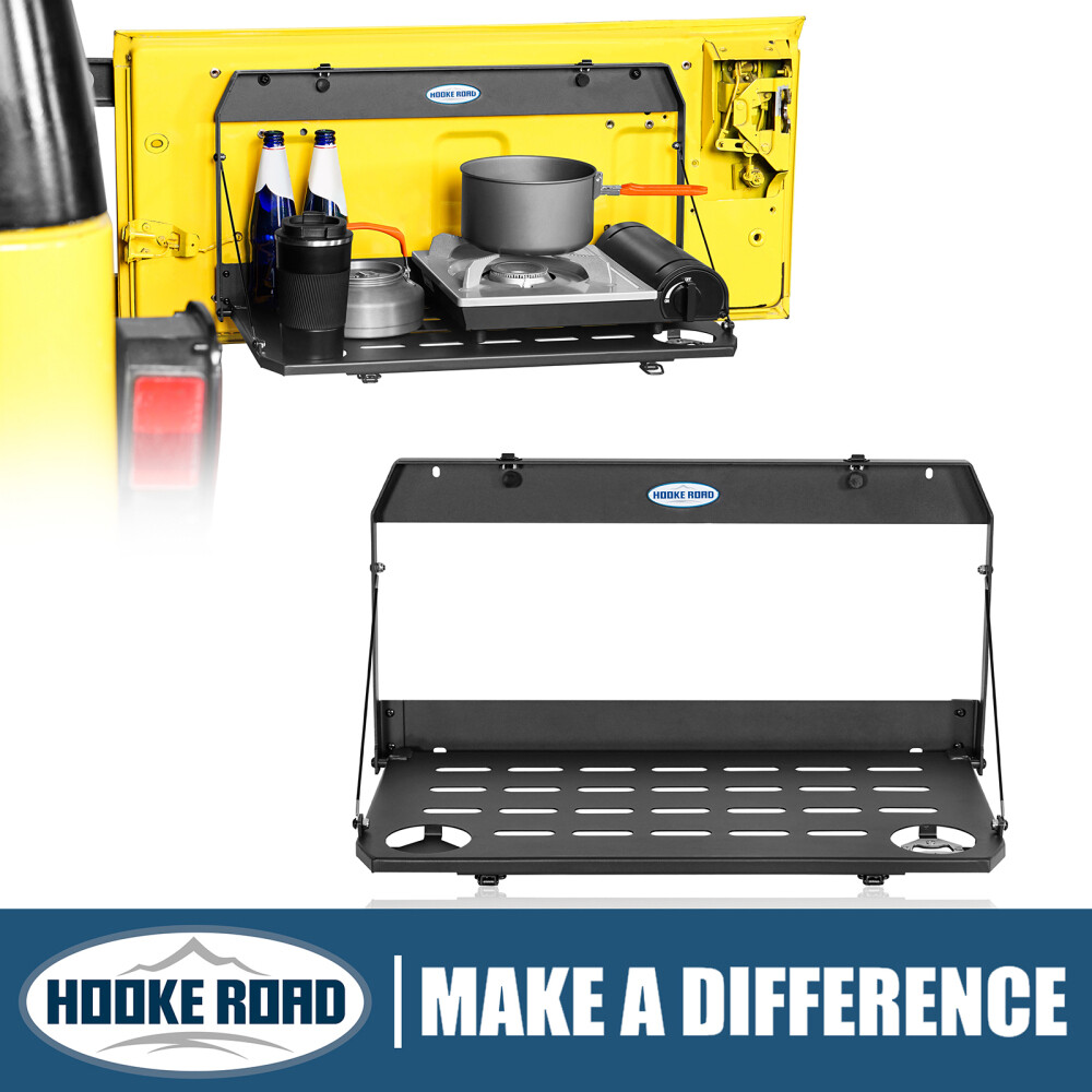 Hooke Road 2 Gen Tailgate Table Foldable Cargo Shelf Fit Jeep Wrangler TJ 97-06