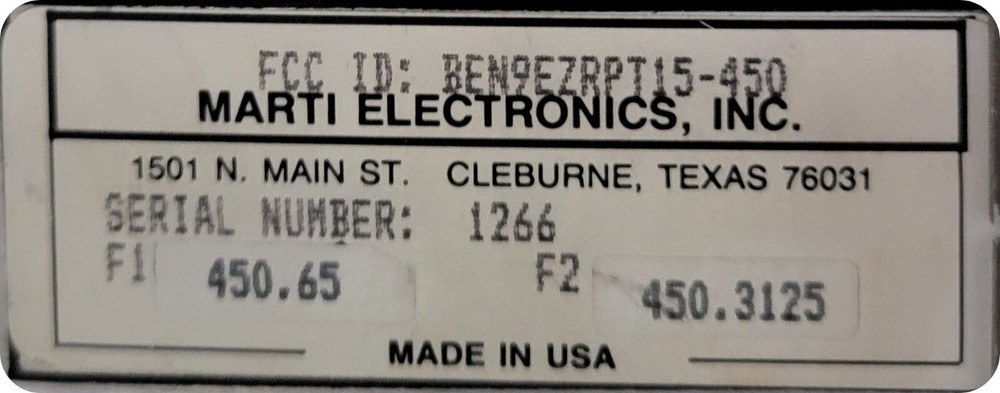 Marti RPT-2 & RPT-15 Remote Broadcast Link Set With IDer