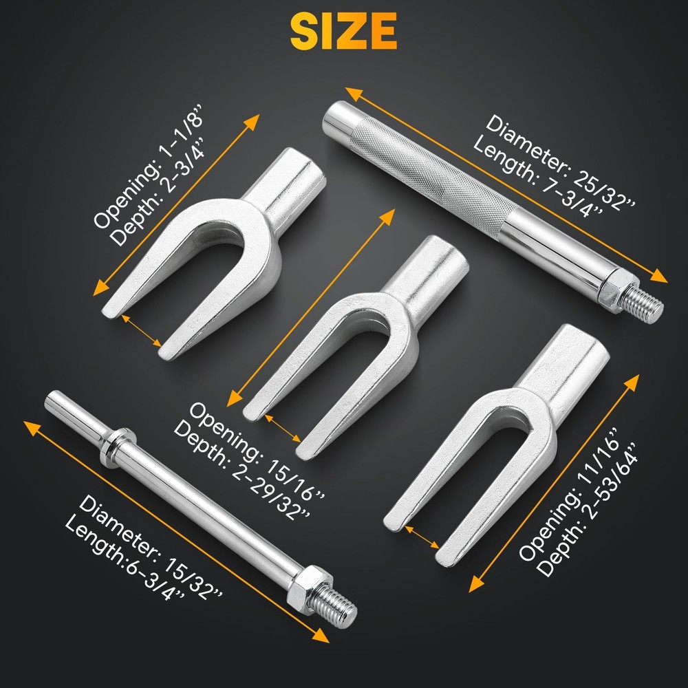 Ball Joint Separator Set | 5PCS Pickle Fork Splitter Kit Tie Rod Tool Set Bal...
