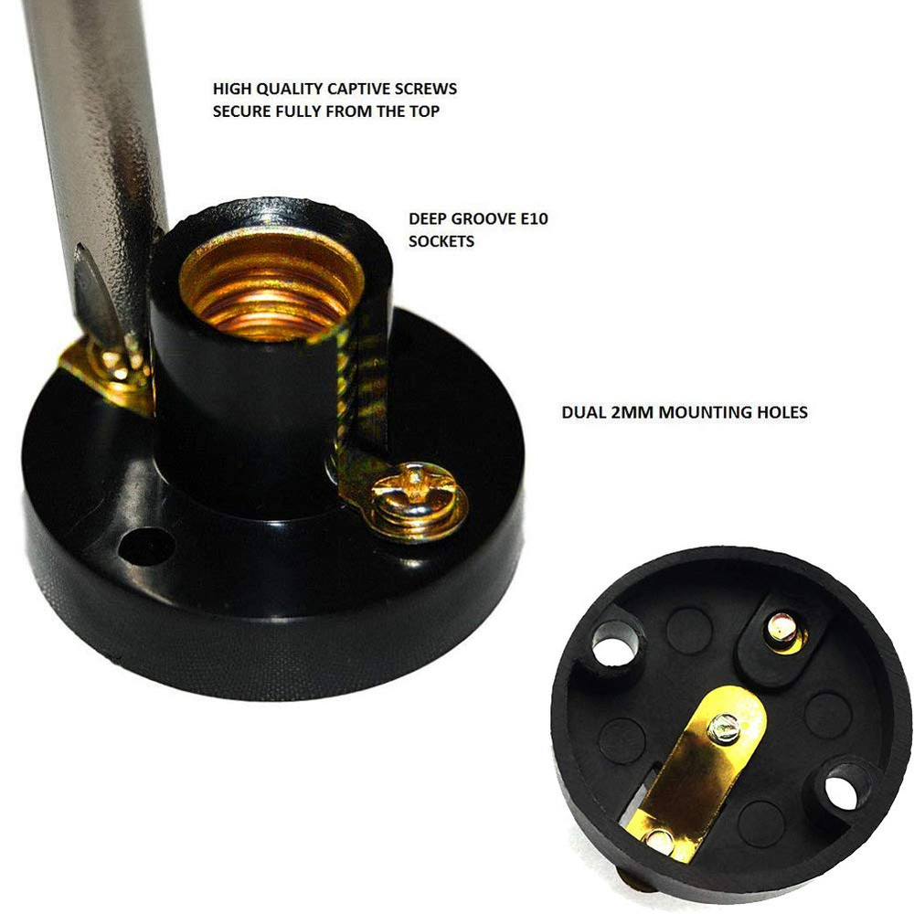 25 Pack E10 Mini Bulb Holder Screw Type Light Socket Mounting Bracket