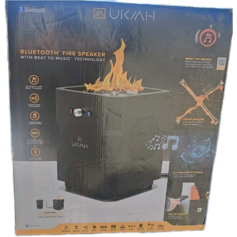 Ukiah Note Portable Audio Propane Fire Pit with Beat to Music Technology New!!!