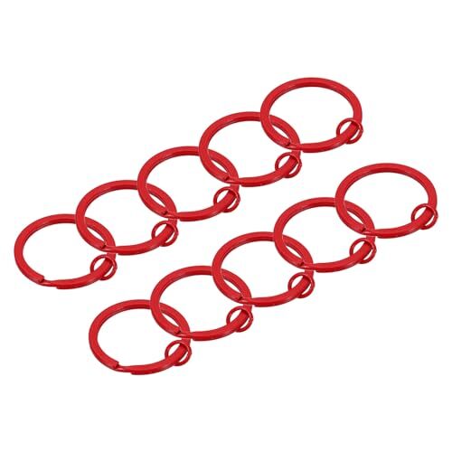 10Pcs Split Keychain Rings, Round Flat Key Holder with Open Jump Ring Key